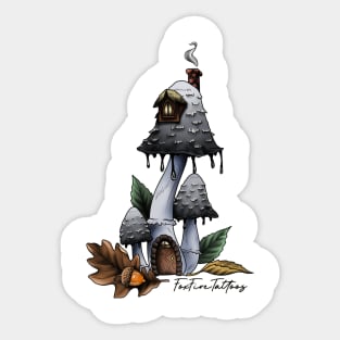 Inkcap Mushroom House Sticker